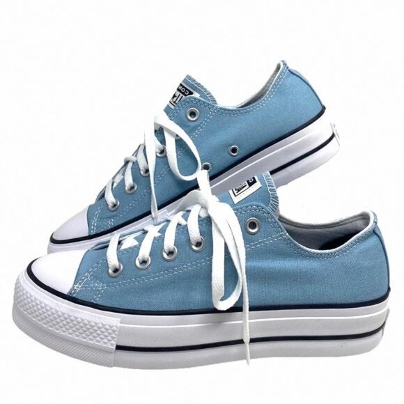 Converse Shoes - Converse Ctas Lift OX Worn Blue Canvas Platform Women's A09956C Sneaker Top Low